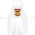 Christmas Just Here For the Presents Funny Cotton Apron 100% Organic White