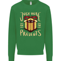 Christmas Just Here For the Presents Funny Kids Sweatshirt Jumper Irish Green