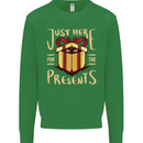 Christmas Just Here For the Presents Funny Kids Sweatshirt Jumper Irish Green