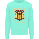 Christmas Just Here For the Presents Funny Kids Sweatshirt Jumper Peppermint