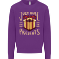 Christmas Just Here For the Presents Funny Kids Sweatshirt Jumper Purple