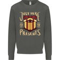 Christmas Just Here For the Presents Funny Kids Sweatshirt Jumper Storm Grey