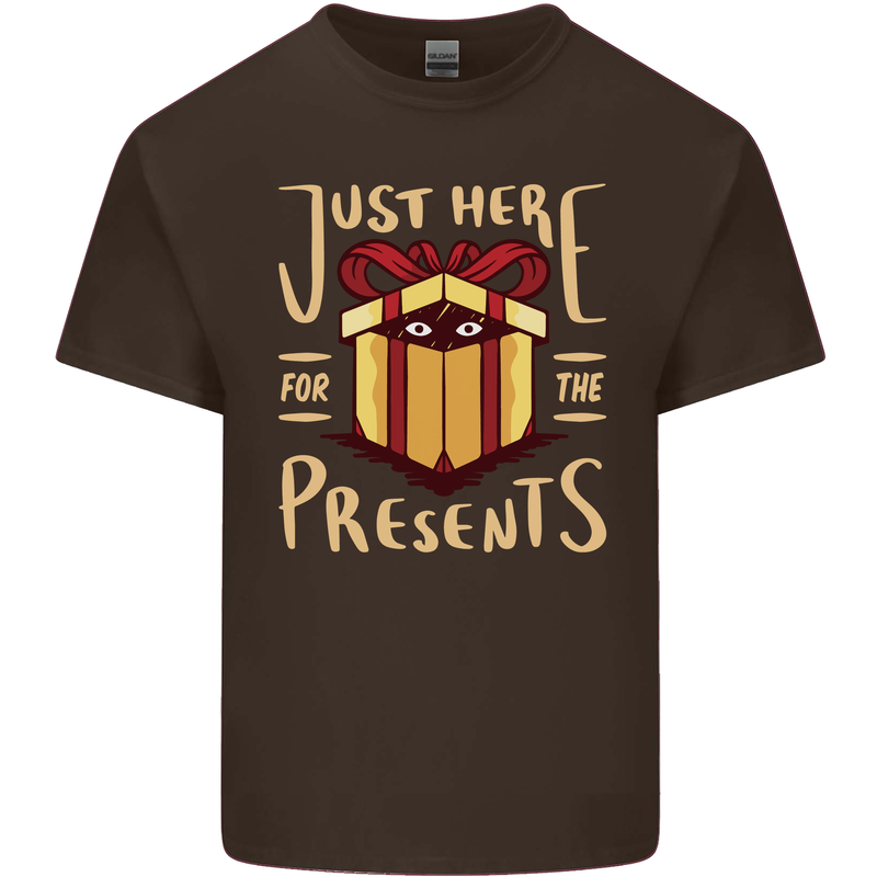 Christmas Just Here For the Presents Funny Kids T-Shirt Childrens Chocolate