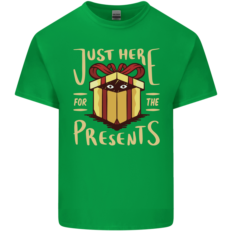 Christmas Just Here For the Presents Funny Kids T-Shirt Childrens Irish Green