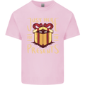 Christmas Just Here For the Presents Funny Kids T-Shirt Childrens Light Pink