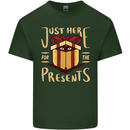 Christmas Just Here For the Presents Funny Mens Cotton T-Shirt Tee Top Forest Green