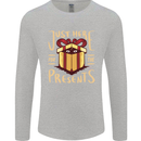 Christmas Just Here For the Presents Funny Mens Long Sleeve T-Shirt Sports Grey