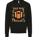Christmas Just Here For the Presents Funny Mens Sweatshirt Jumper Black