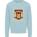 Christmas Just Here For the Presents Funny Mens Sweatshirt Jumper Light Blue