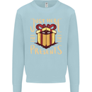 Christmas Just Here For the Presents Funny Mens Sweatshirt Jumper Light Blue