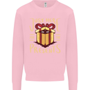 Christmas Just Here For the Presents Funny Mens Sweatshirt Jumper Light Pink