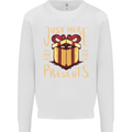 Christmas Just Here For the Presents Funny Mens Sweatshirt Jumper White