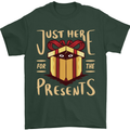Christmas Just Here For the Presents Funny Mens T-Shirt 100% Cotton Forest Green