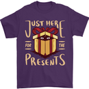 Christmas Just Here For the Presents Funny Mens T-Shirt 100% Cotton Purple