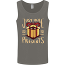 Christmas Just Here For the Presents Funny Mens Vest Tank Top Charcoal