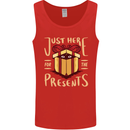 Christmas Just Here For the Presents Funny Mens Vest Tank Top Red