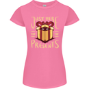 Christmas Just Here For the Presents Funny Womens Petite Cut T-Shirt Azalea