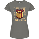 Christmas Just Here For the Presents Funny Womens Petite Cut T-Shirt Charcoal