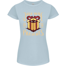 Christmas Just Here For the Presents Funny Womens Petite Cut T-Shirt Light Blue