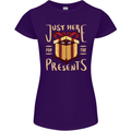 Christmas Just Here For the Presents Funny Womens Petite Cut T-Shirt Purple