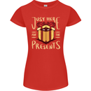 Christmas Just Here For the Presents Funny Womens Petite Cut T-Shirt Red