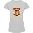 Christmas Just Here For the Presents Funny Womens Petite Cut T-Shirt Sports Grey