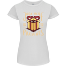 Christmas Just Here For the Presents Funny Womens Petite Cut T-Shirt White