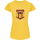 Christmas Just Here For the Presents Funny Womens Petite Cut T-Shirt Yellow