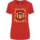 Christmas Just Here For the Presents Funny Womens Wider Cut T-Shirt Red