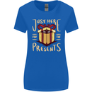 Christmas Just Here For the Presents Funny Womens Wider Cut T-Shirt Royal Blue