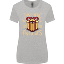 Christmas Just Here For the Presents Funny Womens Wider Cut T-Shirt Sports Grey