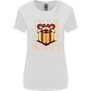 Christmas Just Here For the Presents Funny Womens Wider Cut T-Shirt White