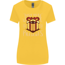 Christmas Just Here For the Presents Funny Womens Wider Cut T-Shirt Yellow