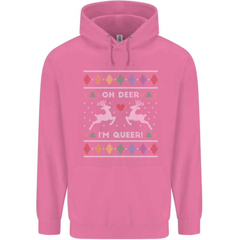 Christmas LGBT Oh Deer I'm Queer Gay Pride Mens 80% Cotton Hoodie Azelea