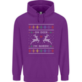 Christmas LGBT Oh Deer I'm Queer Gay Pride Mens 80% Cotton Hoodie Purple