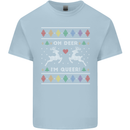 Christmas LGBT Oh Deer I'm Queer Gay Pride Mens Cotton T-Shirt Tee Top Light Blue