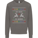 Christmas LGBT Oh Deer I'm Queer Gay Pride Mens Sweatshirt Jumper Charcoal