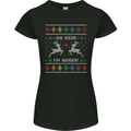 Christmas LGBT Oh Deer I'm Queer Gay Pride Womens Petite Cut T-Shirt Black