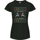 Christmas LGBT Oh Deer I'm Queer Gay Pride Womens Petite Cut T-Shirt Black