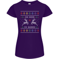 Christmas LGBT Oh Deer I'm Queer Gay Pride Womens Petite Cut T-Shirt Purple
