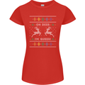 Christmas LGBT Oh Deer I'm Queer Gay Pride Womens Petite Cut T-Shirt Red
