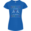 Christmas LGBT Oh Deer I'm Queer Gay Pride Womens Petite Cut T-Shirt Royal Blue