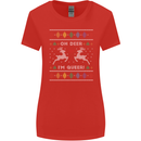 Christmas LGBT Oh Deer I'm Queer Gay Pride Womens Wider Cut T-Shirt Red
