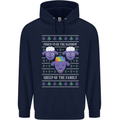 Christmas LGBT Rainbow Sheep Gay Pride Mens 80% Cotton Hoodie Navy Blue