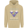 Christmas LGBT Rainbow Sheep Gay Pride Mens 80% Cotton Hoodie Sand