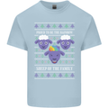 Christmas LGBT Rainbow Sheep Gay Pride Mens Cotton T-Shirt Tee Top Light Blue