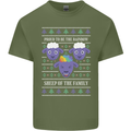 Christmas LGBT Rainbow Sheep Gay Pride Mens Cotton T-Shirt Tee Top Military Green