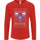 Christmas LGBT Rainbow Sheep Gay Pride Mens Long Sleeve T-Shirt Red
