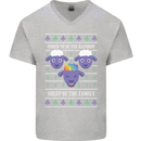 Christmas LGBT Rainbow Sheep Gay Pride Mens V-Neck Cotton T-Shirt Sports Grey