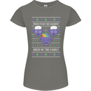 Christmas LGBT Rainbow Sheep Gay Pride Womens Petite Cut T-Shirt Charcoal